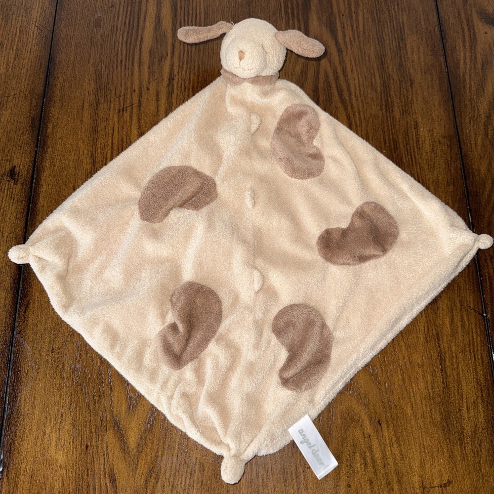 Angel Dear Tan Brown Dog Security Blanket Lovey Beige Plush Puppy 13"